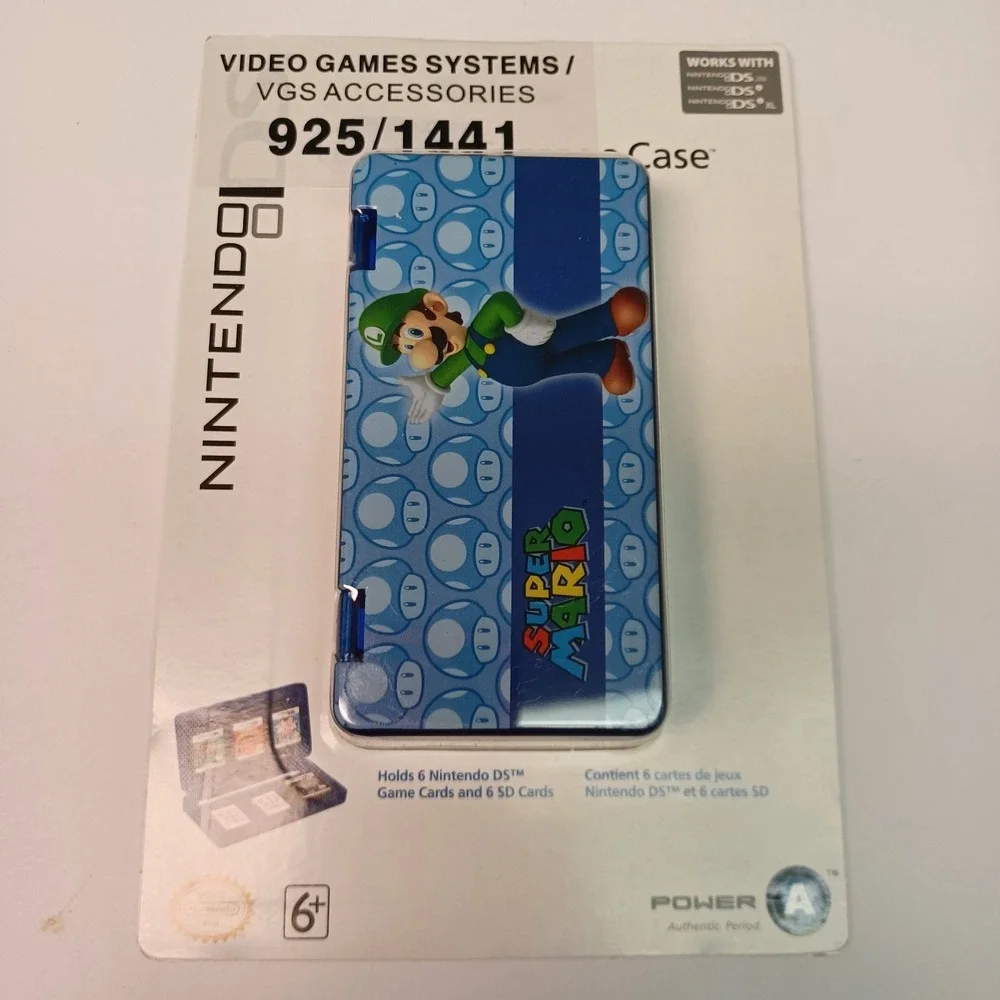 Power A Official Licensed Nintendo 3DS Carrying Case With‎ Game Slots Blue Luigi